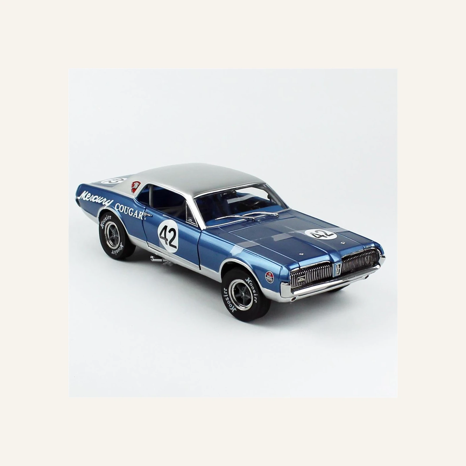 Sunstar 1584R 1/18 Ölçek, 1967 Mercury Cougar Racing-42, Mavi