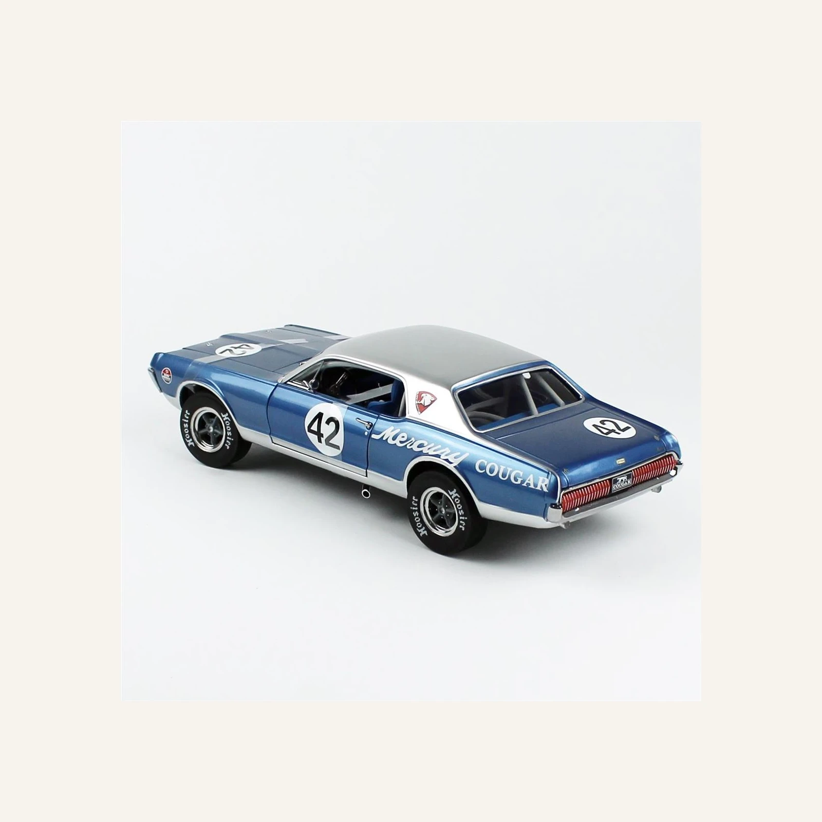 Sunstar 1584R 1/18 Ölçek, 1967 Mercury Cougar Racing-42, Mavi