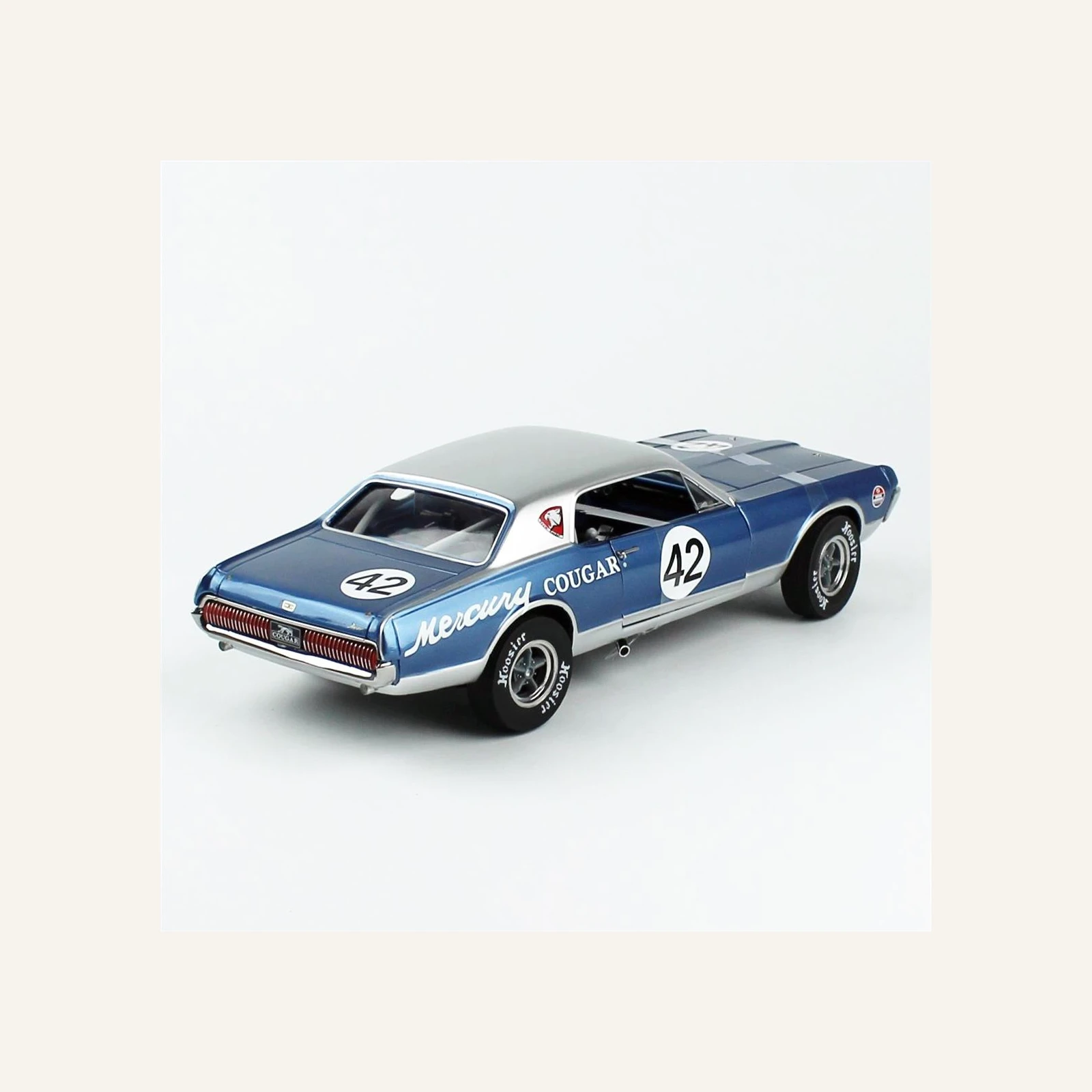 Sunstar 1584R 1/18 Ölçek, 1967 Mercury Cougar Racing-42, Mavi