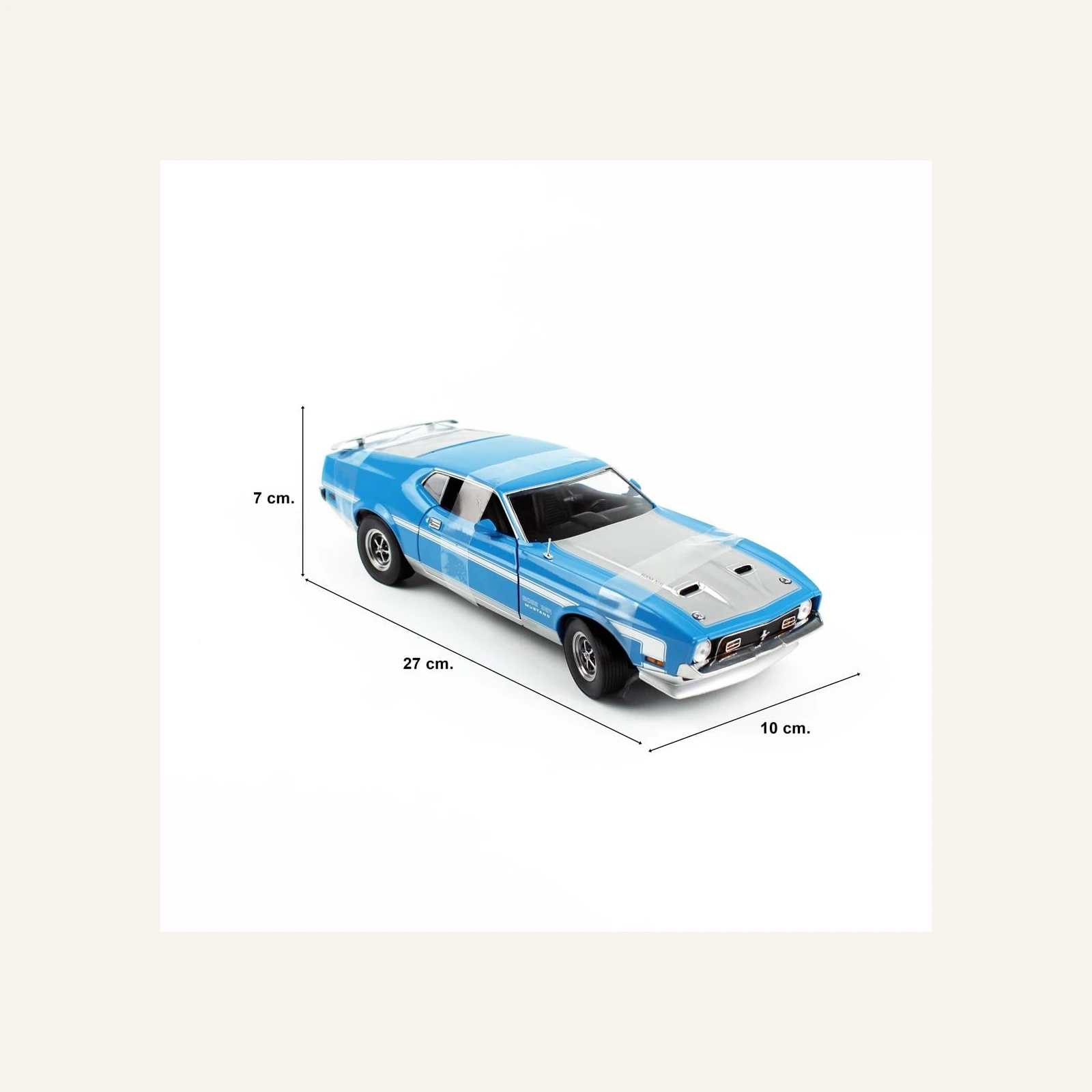 Sunstar 3628 1/18 Ölçek, 1971 Ford Mustang BOSS 351, Mavi