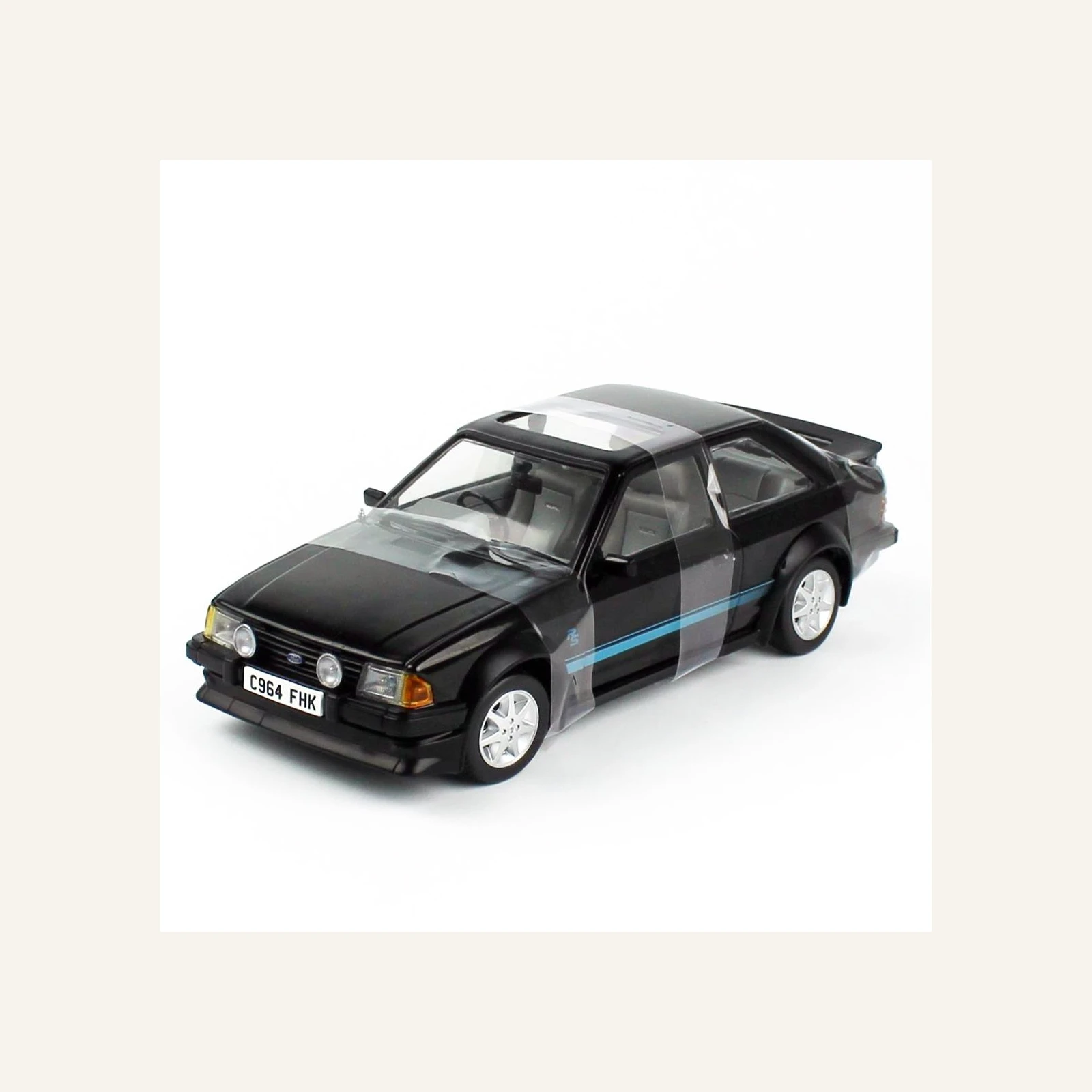Sunstar 4964 1/18 Ölçek, 1984 Ford Escort RS Turbo, Siyah