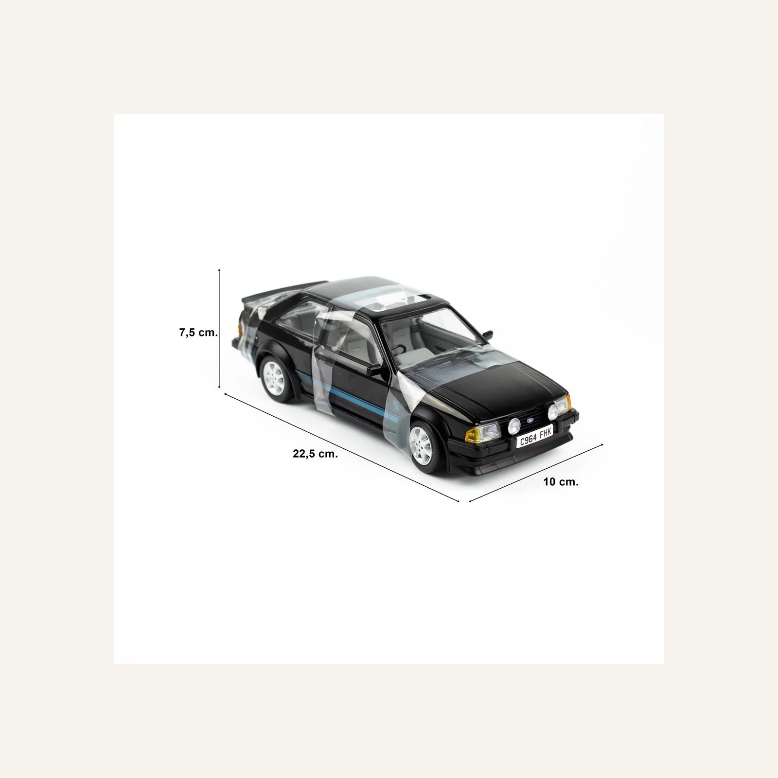 Sunstar 4964 1/18 Ölçek, 1984 Ford Escort RS Turbo, Siyah