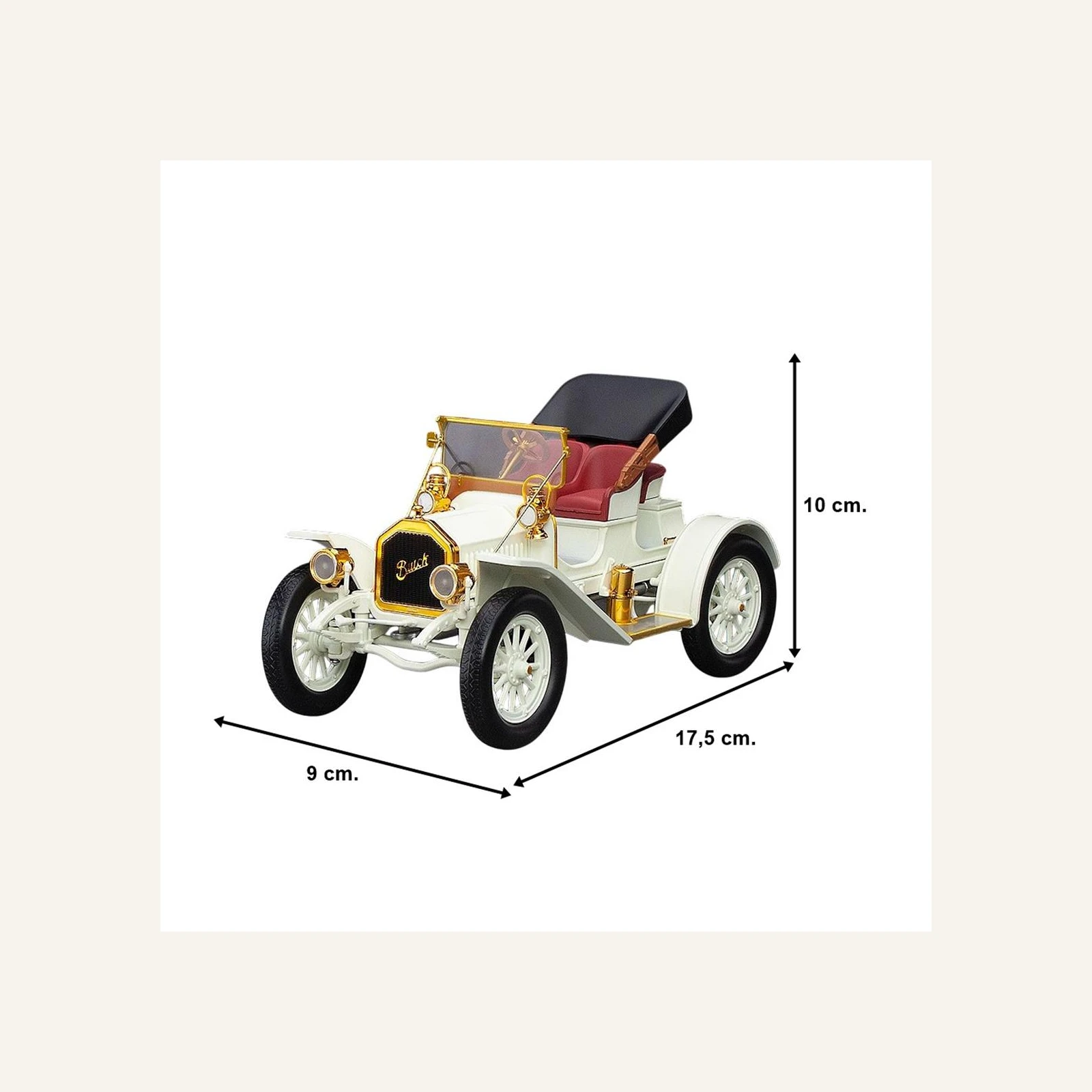 Sunstar 5726 1/18 Ölçek, 1908 Buick Model 10, Beyaz