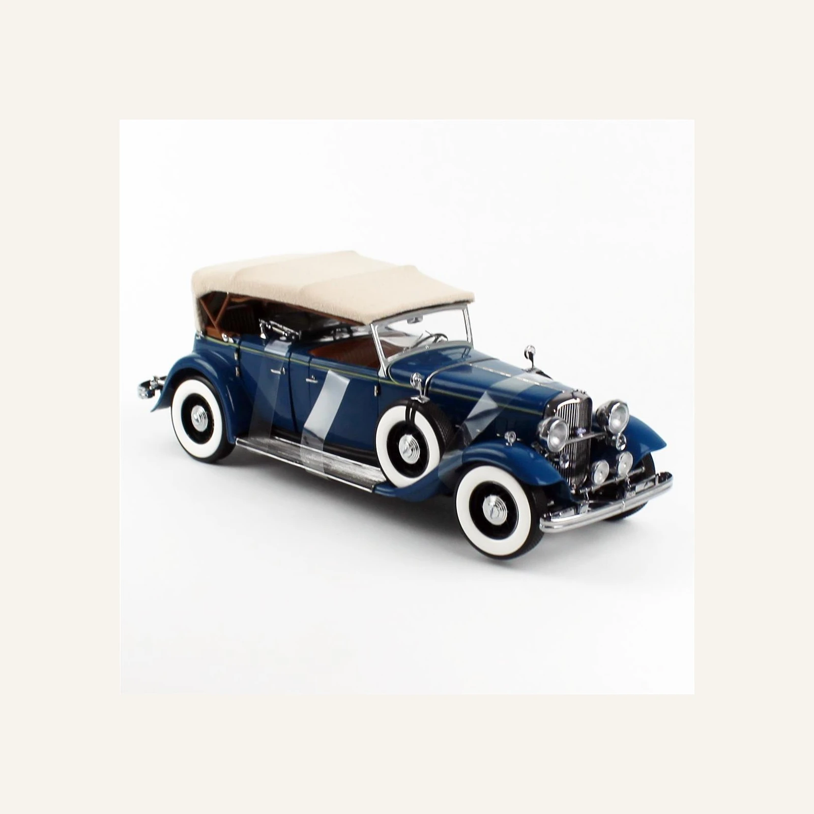 Sunstar 6169 1/18 Ölçek, 1932 Ford Lincoln KB Top Up, Dido Mavi