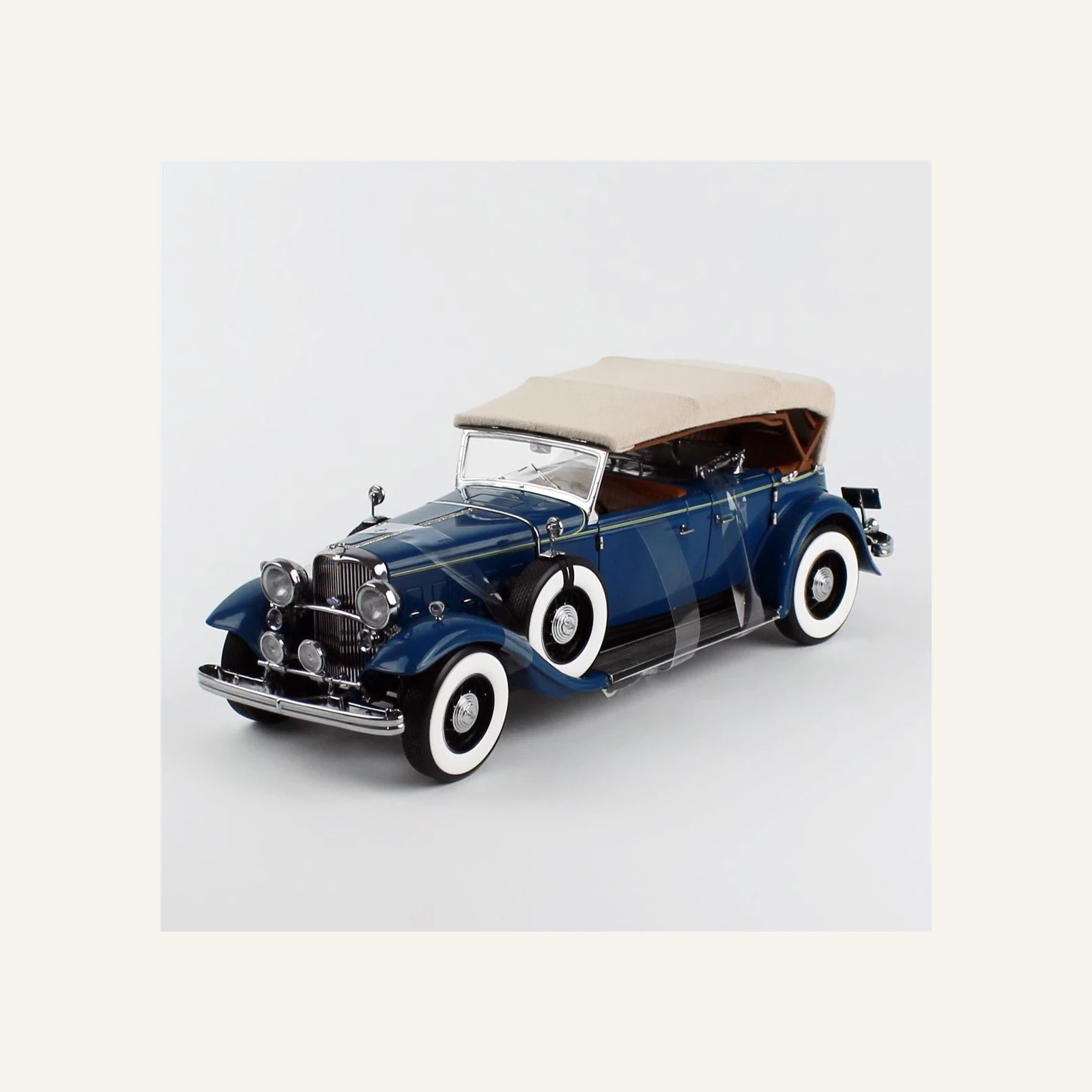 Sunstar 6169 1/18 Ölçek, 1932 Ford Lincoln KB Top Up, Dido Mavi