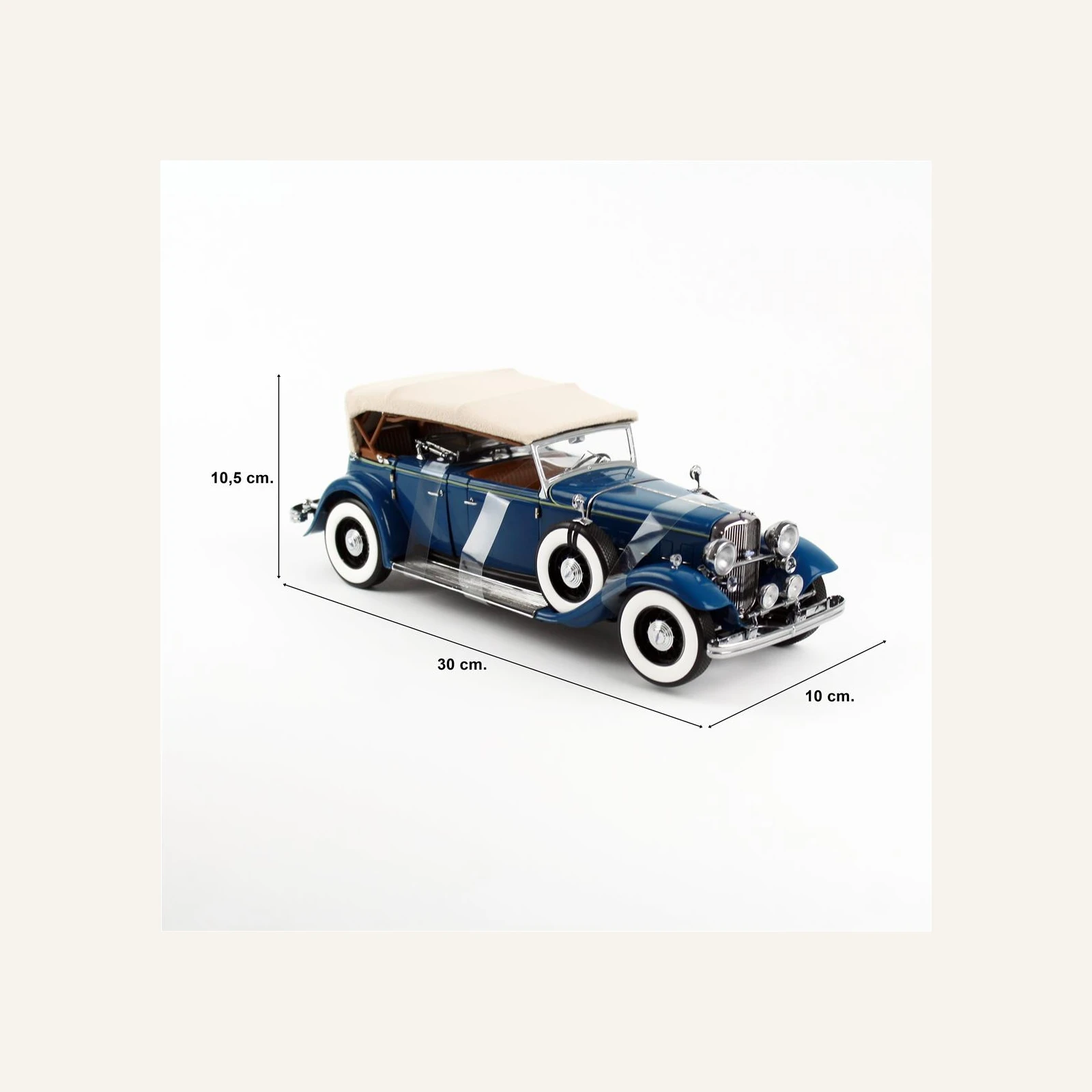 Sunstar 6169 1/18 Ölçek, 1932 Ford Lincoln KB Top Up, Dido Mavi