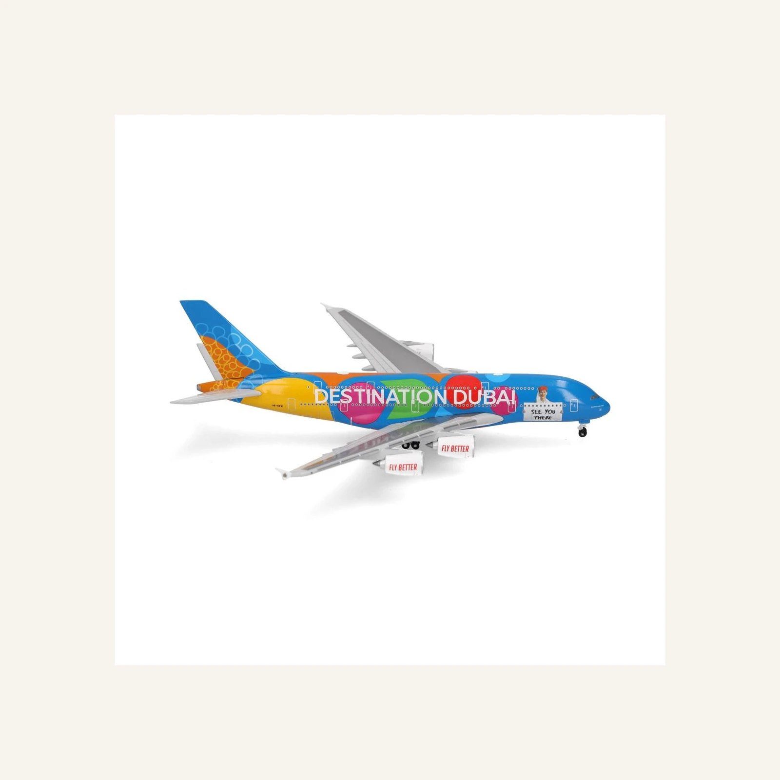 Herpa 536905-001 1/500 Ölçek, Emirates Airbus A380 (Destination Dubai) A6-EEW, Metal
