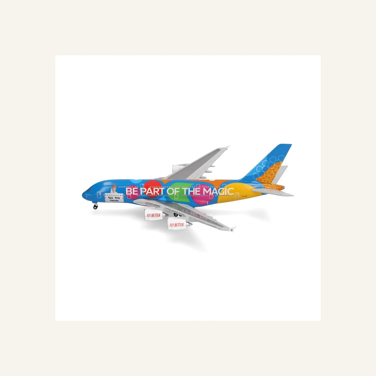 Herpa 536905-001 1/500 Ölçek, Emirates Airbus A380 (Destination Dubai) A6-EEW, Metal