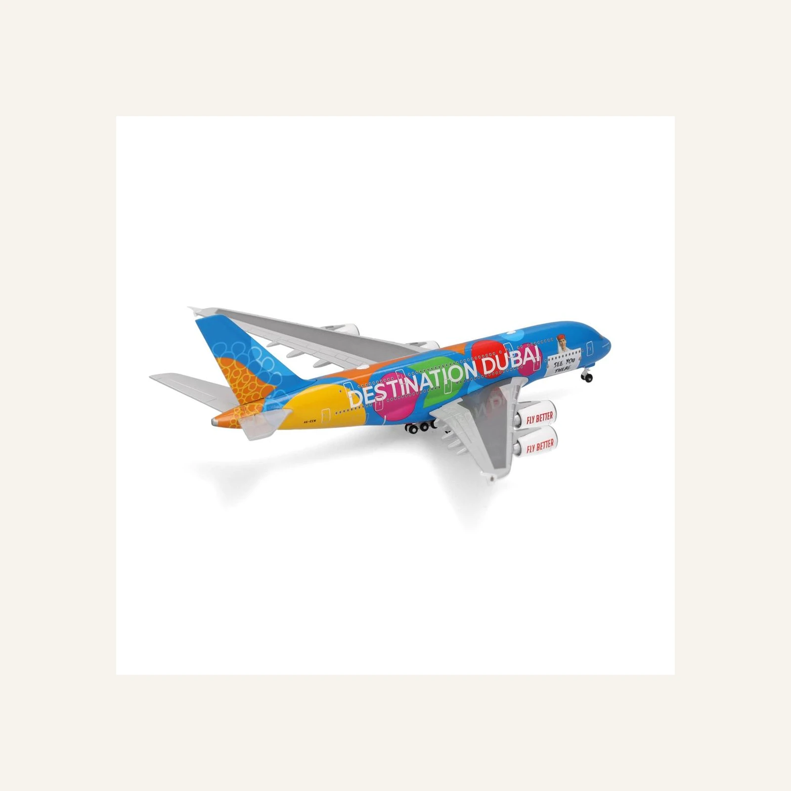 Herpa 536905-001 1/500 Ölçek, Emirates Airbus A380 (Destination Dubai) A6-EEW, Metal