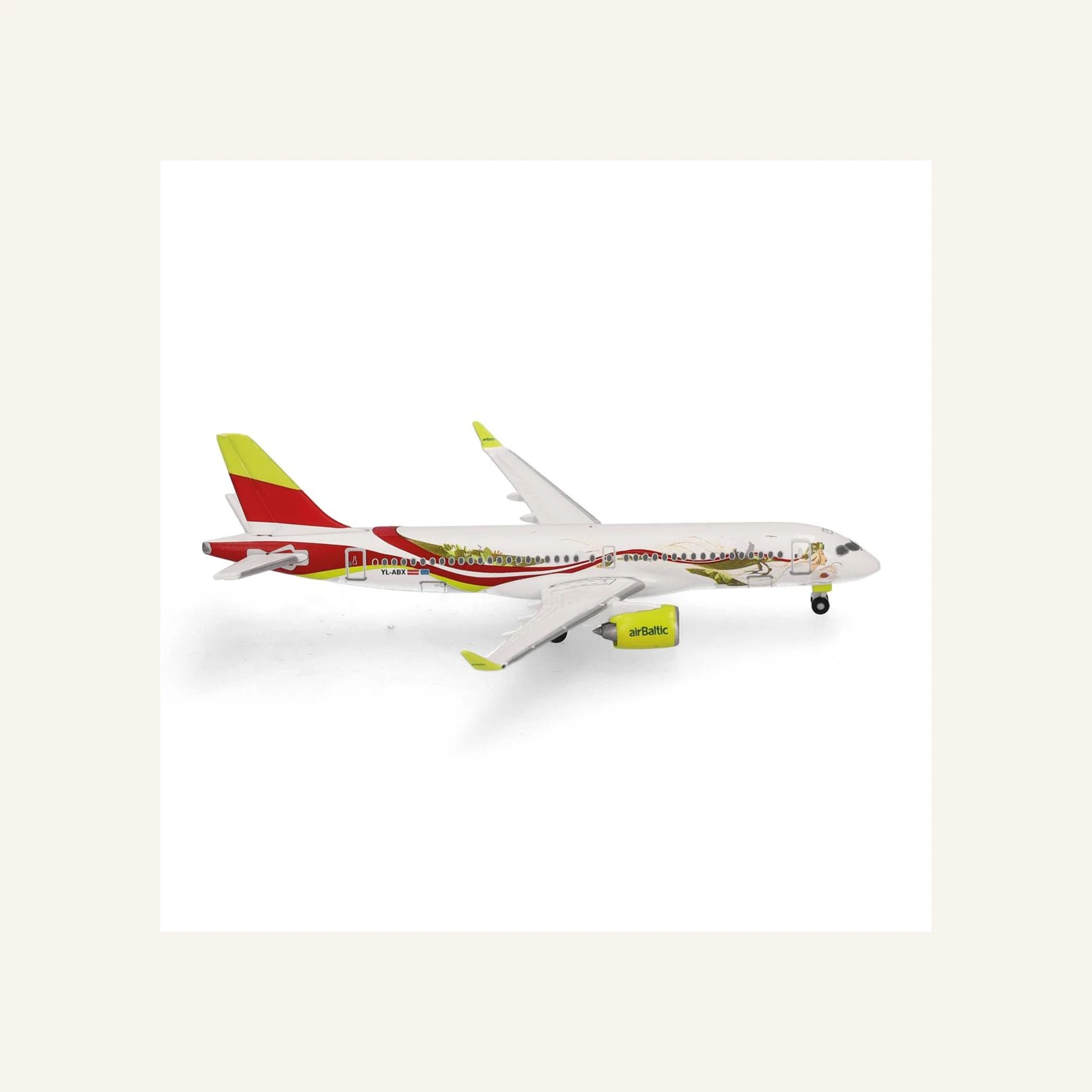 Herpa 538268 1/500 Ölçek, AirBaltic Airbus A220-300 (50th A220) YL-ABX, Metal