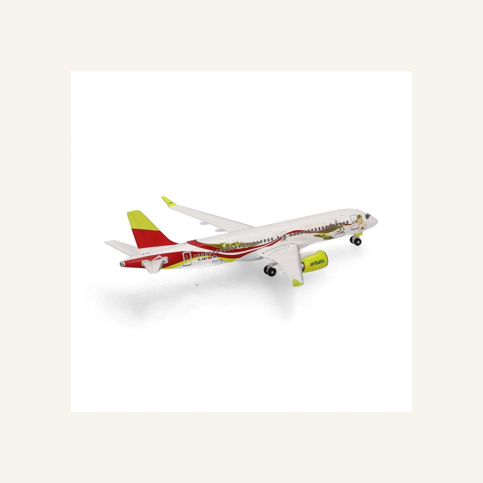 Herpa 538268 1/500 Ölçek, AirBaltic Airbus A220-300 (50th A220) YL-ABX, Metal