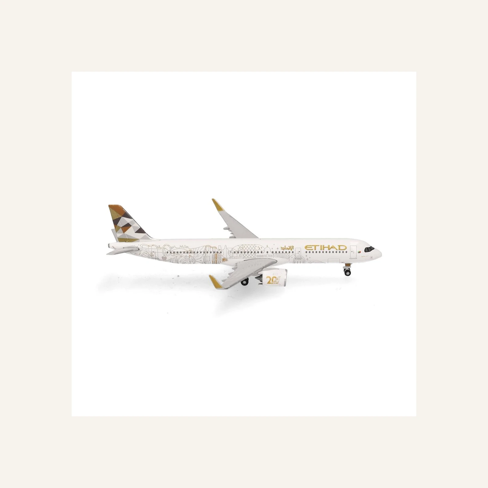 Herpa 538473 1/500 Ölçek, Etihad Havayolları Airbus A321neo (20th anniversary) A6-AEN, Metal