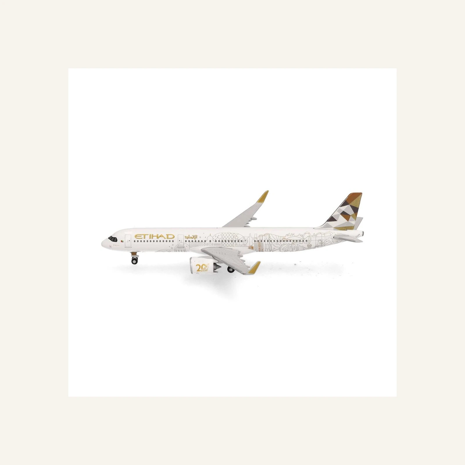 Herpa 538473 1/500 Ölçek, Etihad Havayolları Airbus A321neo (20th anniversary) A6-AEN, Metal