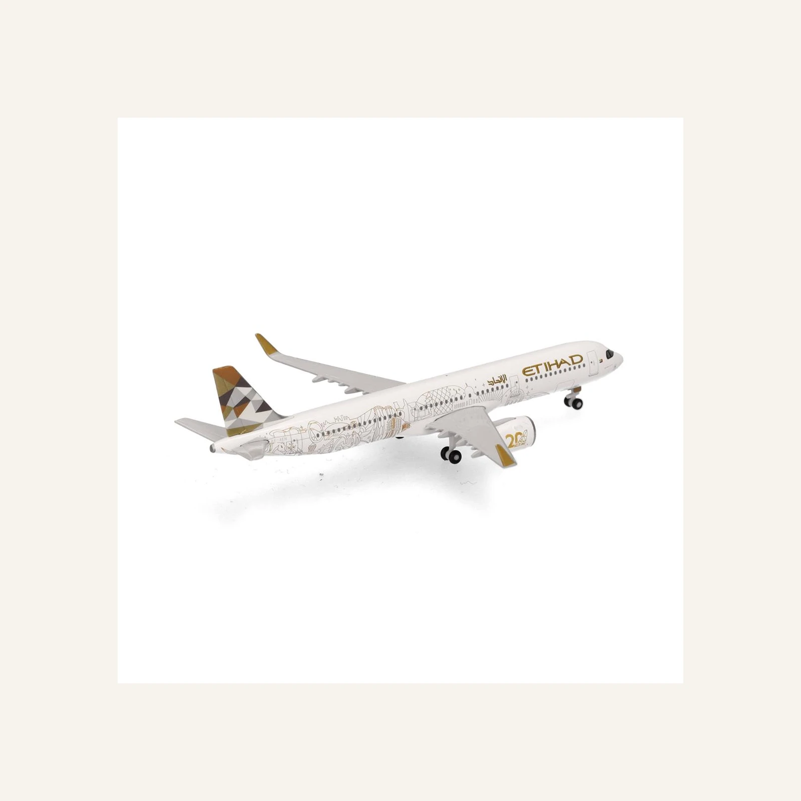 Herpa 538473 1/500 Ölçek, Etihad Havayolları Airbus A321neo (20th anniversary) A6-AEN, Metal