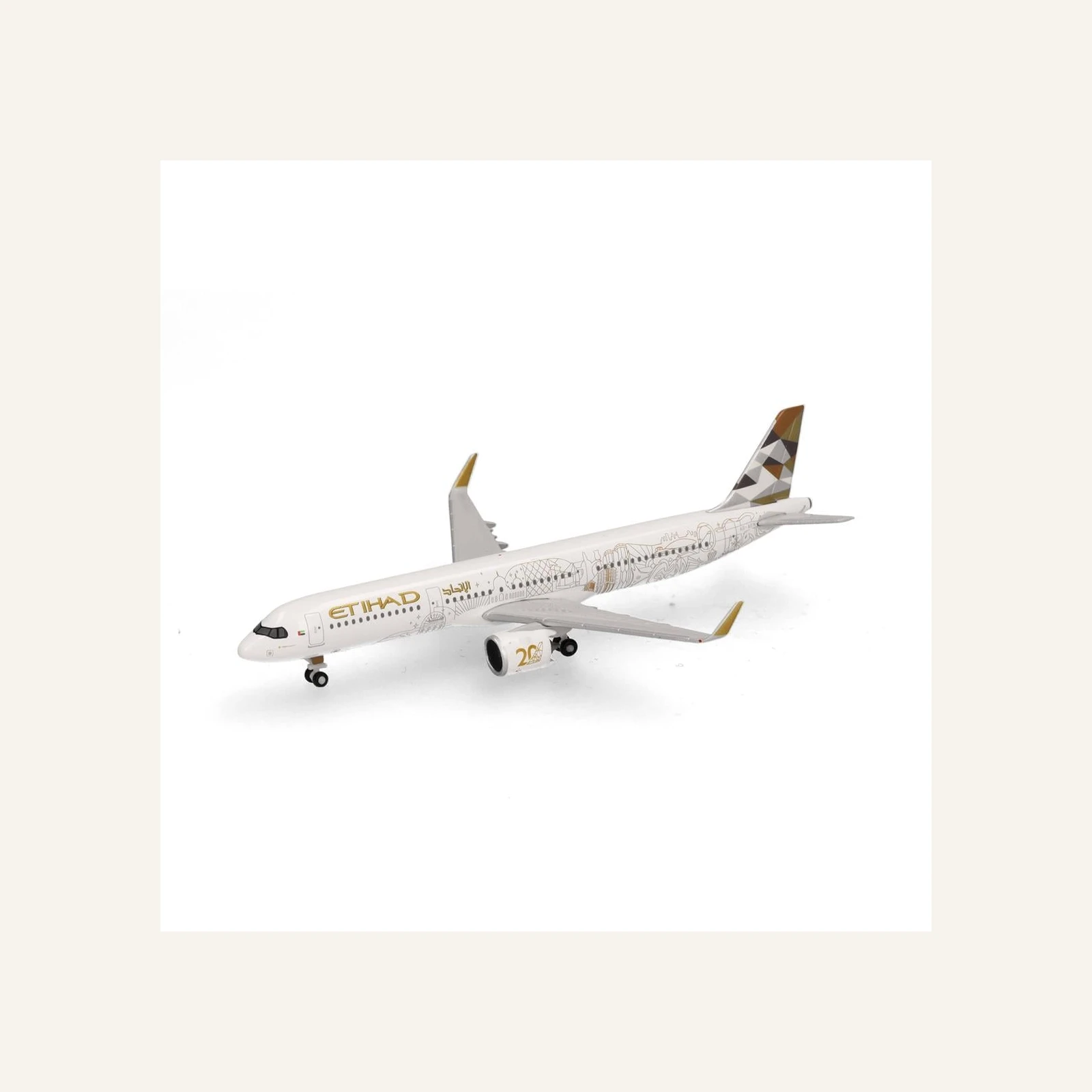 Herpa 538473 1/500 Ölçek, Etihad Havayolları Airbus A321neo (20th anniversary) A6-AEN, Metal