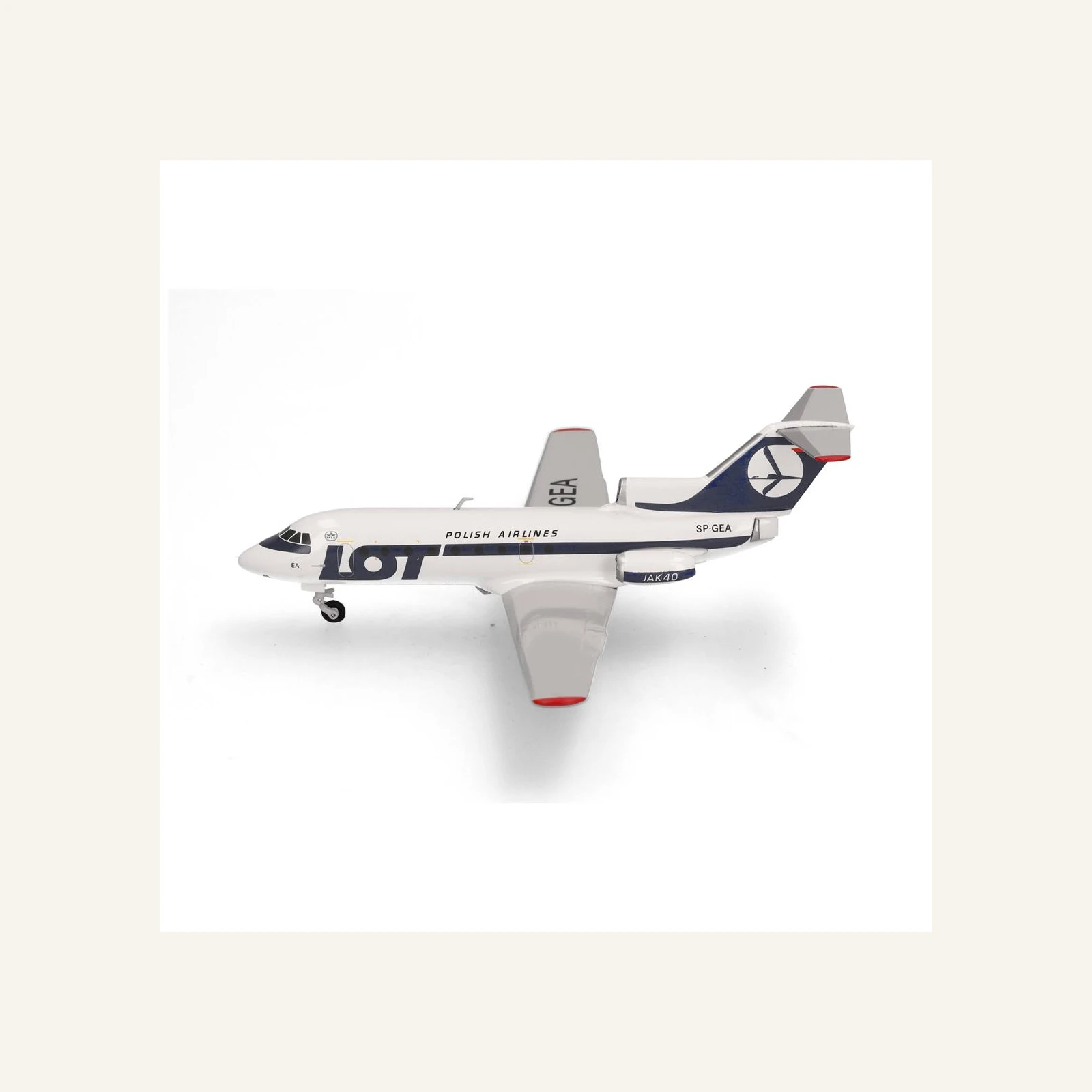 Herpa 573139 1/200 Ölçek, LOT Polonya Havayolları Yakovlev Yak-40, SP-GEA, Metal