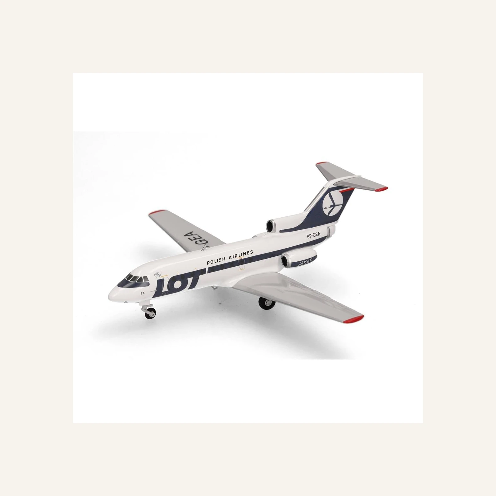 Herpa 573139 1/200 Ölçek, LOT Polonya Havayolları Yakovlev Yak-40, SP-GEA, Metal