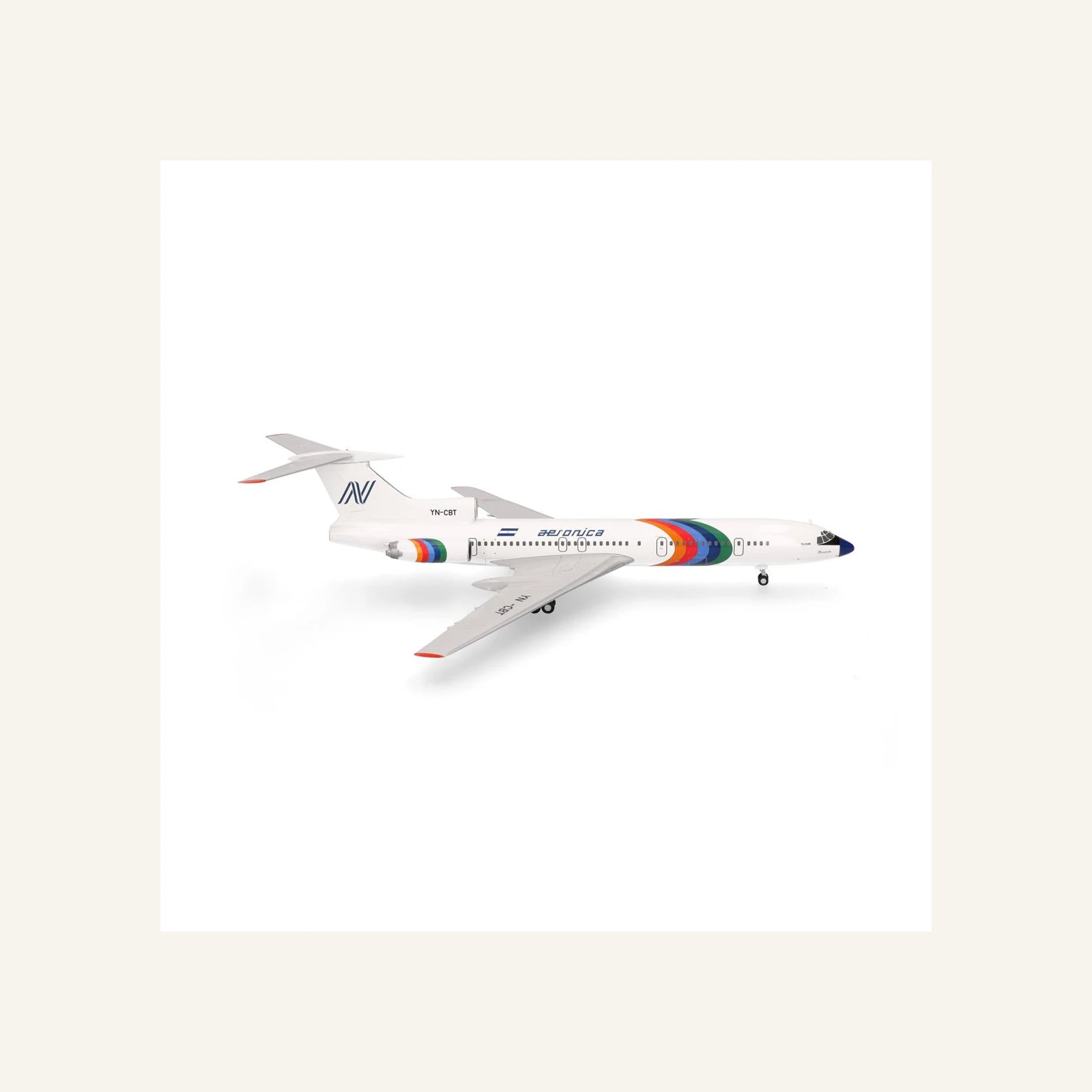 Herpa 573207 1/200 Ölçek, Aeronica Tupolev TU-154M (Momotombo) YN-CBT, Metal