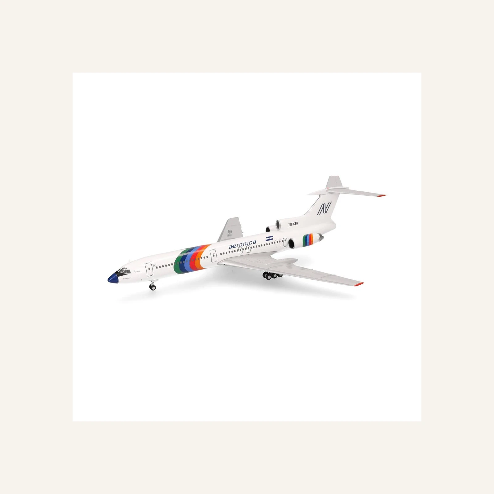 Herpa 573207 1/200 Ölçek, Aeronica Tupolev TU-154M (Momotombo) YN-CBT, Metal
