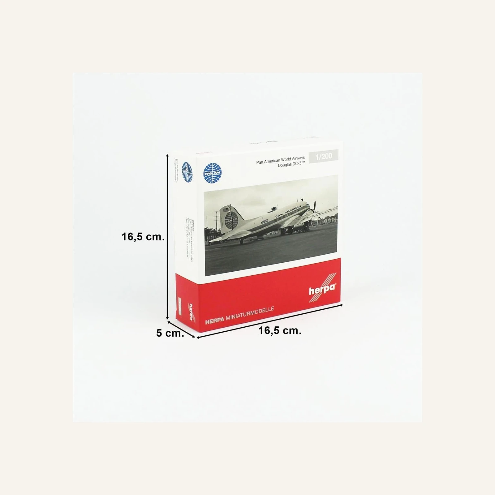 Herpa 573382 1/200 Ölçek, Pan American Havayolları Douglas DC-3 ( 's Clipperle) N19912, Metal