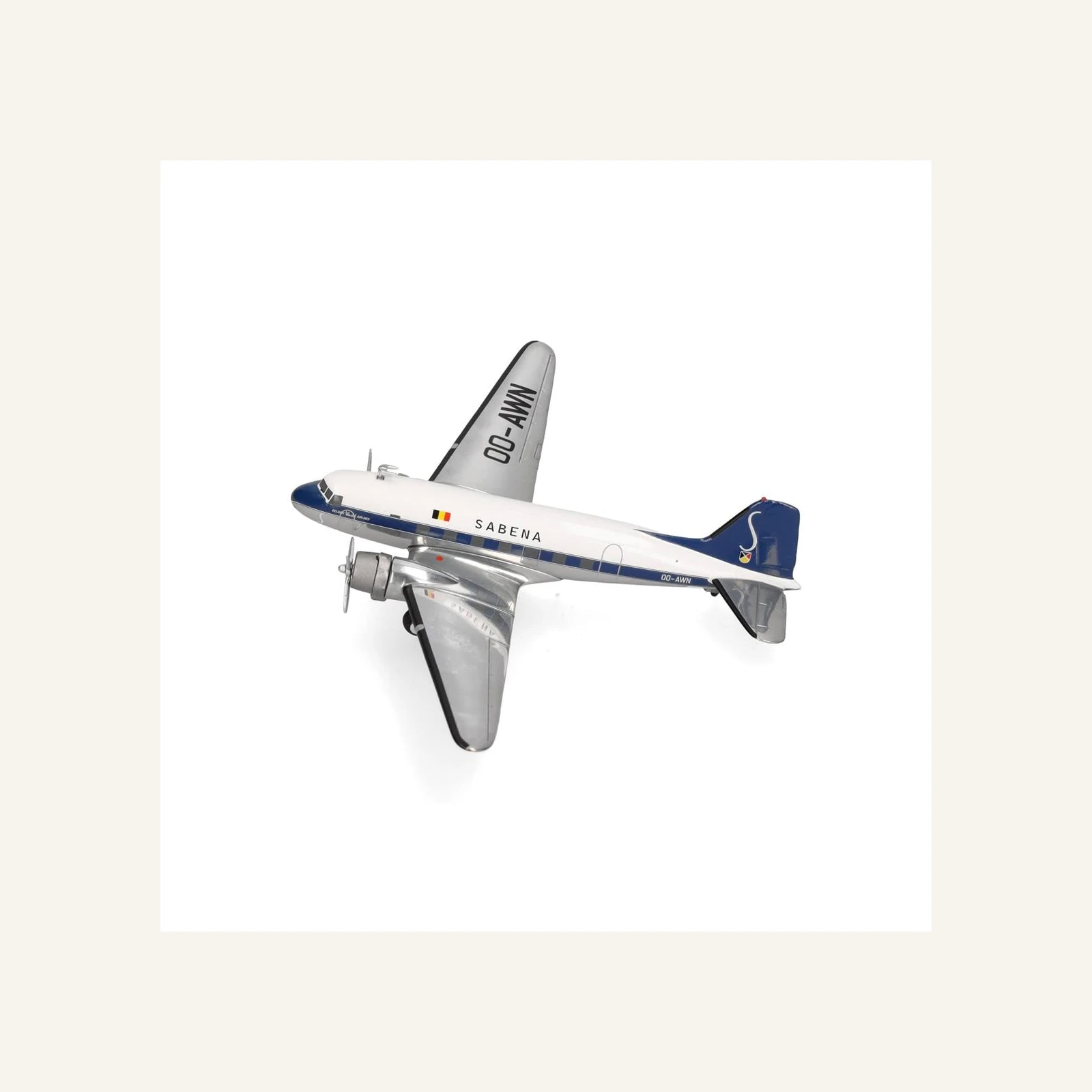 Herpa 573399 1/200 Ölçek, Sabena Douglas DC-3, OO-AWN, Metal