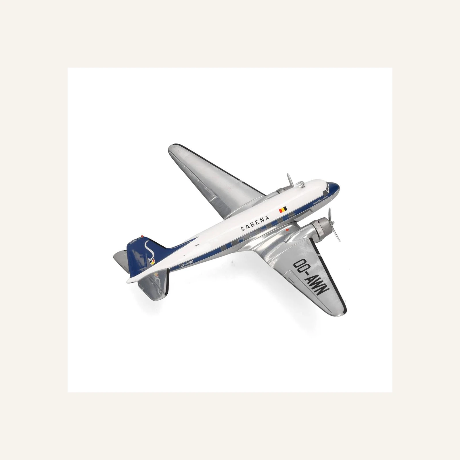 Herpa 573399 1/200 Ölçek, Sabena Douglas DC-3, OO-AWN, Metal