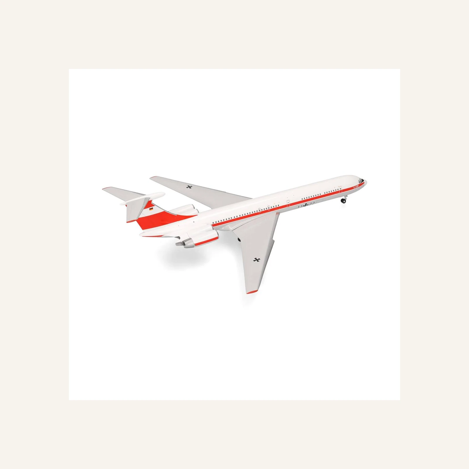 Herpa 573412 1/200 Ölçek, Luftwaffe Hava Kuvvetleri Ilyushin IL-62M, 11+22, Metal