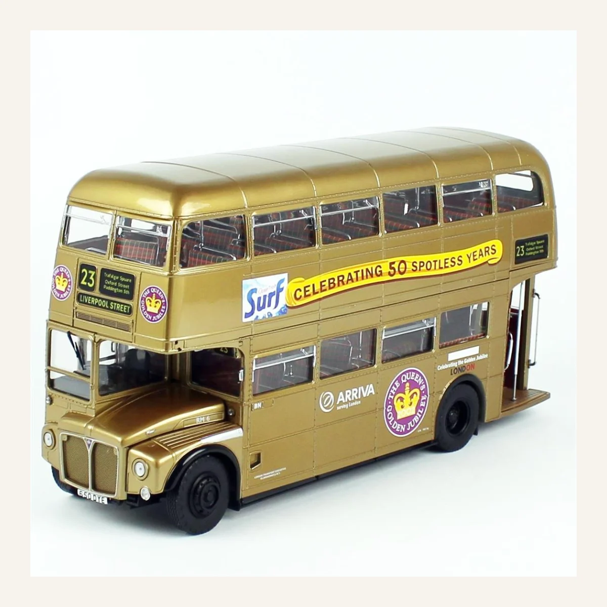 Sunstar 2942 1/24 Ölçek, 1986 Routemaster 50.Yıl, Altın rengi