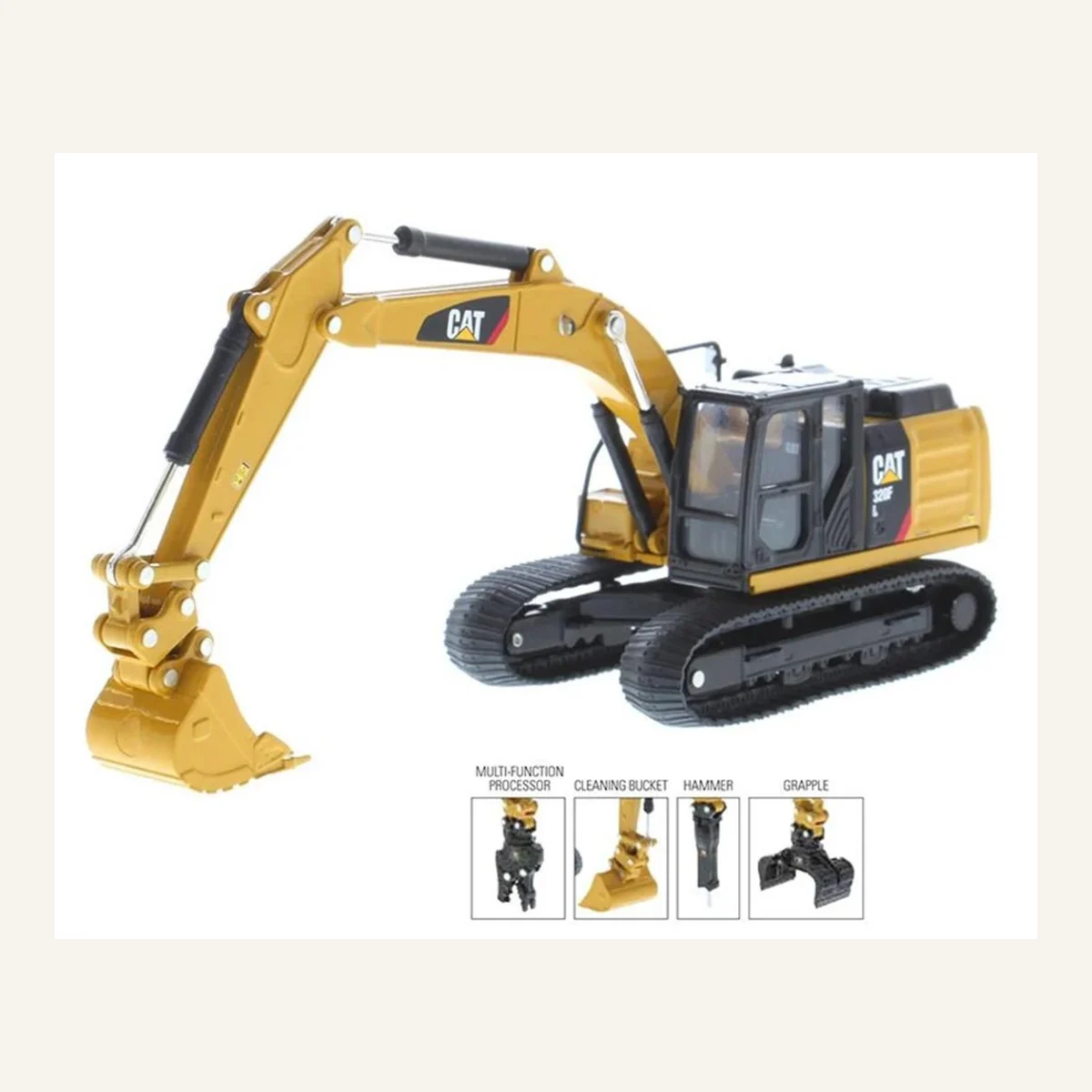 Diecast Masters 85636 1/64 Ölçek, Cat 320F L Ekskavatör, 4 Farklı Ataşmanlı